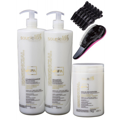 Kit  Spa Essencial Reconstrutor Soupleliss 3x1l +BRINDE